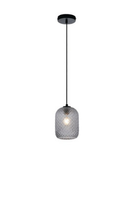B&Q -  Luminosa Ashford Glass Dome PendantGrey,