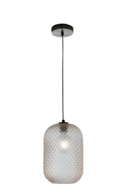 B&Q -  Luminosa Ashford Glass Dome PendantAmberE27