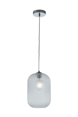 B&Q -  Luminosa Ashford Glass Dome PendantClearE27