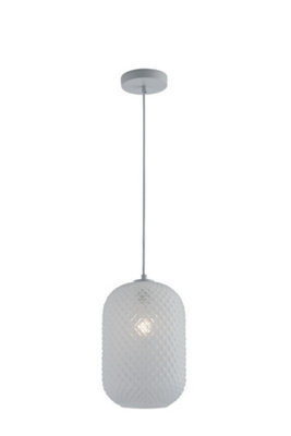 B&Q -  Luminosa Ashford Glass Dome PendantWhiteE27