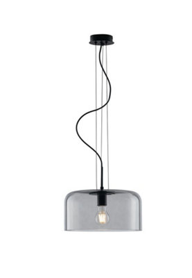 Luminosa Lighting Luminosa Gibus Glass Dome Ceiling PendantGreyE27 from B&Q