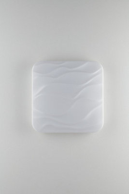 Luminosa Lighting Luminosa Wave Integrated Led Dimmable Flush Ceiling LampStar Dust Effect, from B&Q