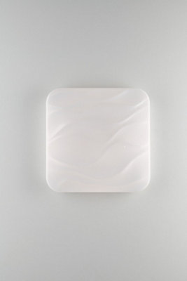Luminosa Lighting Luminosa Wave Integrated Led Dimmable Flush Ceiling LampStar Dust Effect, from B&Q