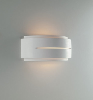 Luminosa Lighting Luminosa Scott Flush Paintable Plaster Wall LightWhiteE14 from B&Q