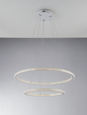 Luminosa Lighting Luminosa Bryant Integrated Led 2 Tier Circular Crystal Pendant Light4000K from B&Q