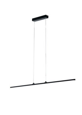 Luminosa Lighting Luminosa Shanghai Led Pendant Ceiling Light Black 1700Lm 3000K 100X1.5X1.2Cm from B&Q