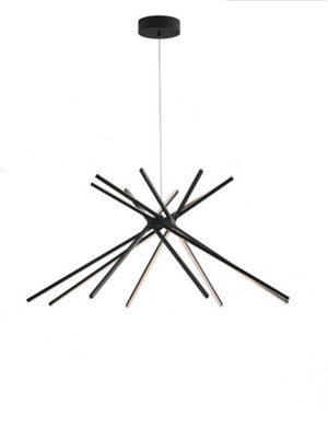 Luminosa Lighting Luminosa Shanghai Led Pendant Ceiling Light Black 2370Lm 3000K 113X51.5Cm from B&Q