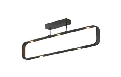 Luminosa Lighting Luminosa Moka Led 7 Light Led Semi Flush Light Brown 2450Lm 3000K Dimmable 80X26X6.5Cm from B&Q