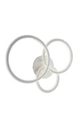 Luminosa Lighting Luminosa Bryant Led Semi Flush Light White 5570Lm 3000K 78X60X18Cm from B&Q
