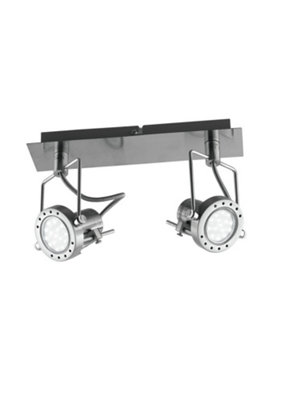 Luminosa Lighting Luminosa Spot Led 2 Light Twin Spotlight Nickel 400Lm 2700K 34X16Cm from B&Q