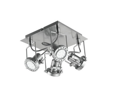 Luminosa Lighting Luminosa Spot Led 4 Light Spotlight Clusters Nickel 400Lm 2700K 25X25X16Cm from B&Q