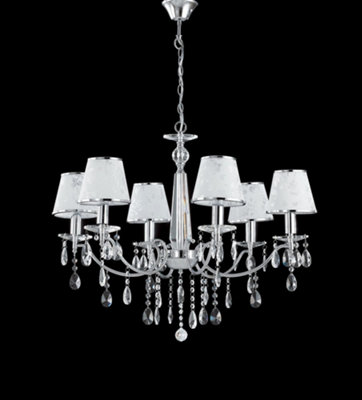 Luminosa Lighting Luminosa Boeme 6 Light Chandeliers With Shades ChromeCrystals And 68Cm
