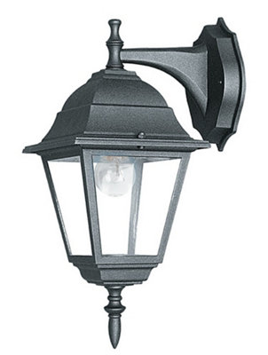 Luminosa Lighting Luminosa Roma Outdoor Down Wall Lanterns BlackIp44 19.5X35X14.6Cm from B&Q