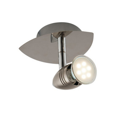 Luminosa Lighting Luminosa Spot Led Single Adjustable Spotlight Nickel 400Lm 2700K 10X12.5Cm from B&Q