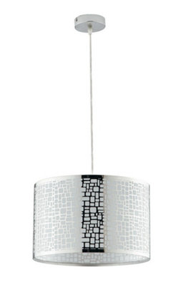 Luminosa Lighting Luminosa Maya Cylindrical Pendant Ceiling Light Chrome 35X22Cm from B&Q