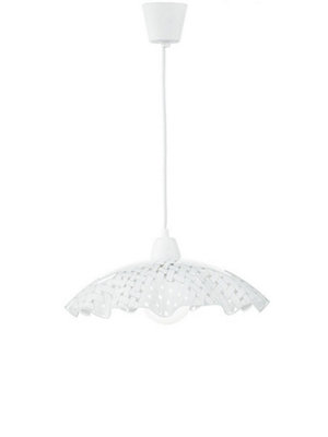 Luminosa Lighting Luminosa Cashmere Wire Frame Pendant Ceiling Light White 42X30Cm from B&Q