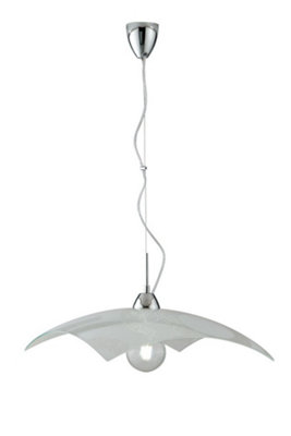 Luminosa Lighting Luminosa Miro Glass Ceiling PendantShiny WhiteChromeE27 from B&Q