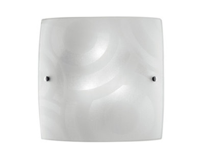 Luminosa Lighting Luminosa Miro 3 Light Patterned Glass Flush Ceiling Light White 40X40Cm from B&Q