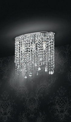 Luminosa Lighting Luminosa Breeze Wall Light ChromeK9 Crystals 40X36Cm from B&Q