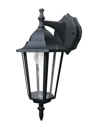 Luminosa Lighting Luminosa Milano Outdoor Down Wall Lanterns BlackIp44 20.8X36X17Cm from B&Q