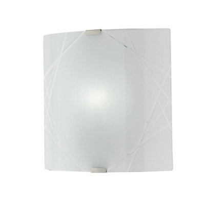 Luminosa Lighting Luminosa Paradise Patterned Glass Flush Ceiling Light White 26X26Cm from B&Q