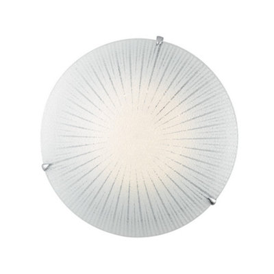Luminosa Lighting Luminosa Chantal Led Patterned Glass Flush Ceiling Light White 1820Lm 4000K 40Cm from B&Q