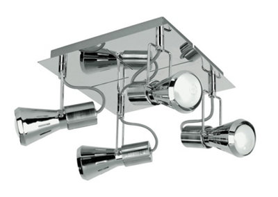 Luminosa Lighting Luminosa Spot 4 Light Adjustable Spotlight Clusters Chrome 24X24X15Cm from B&Q