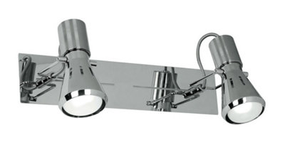 Luminosa Lighting Luminosa Spot 2 Light Twin Adjustable Spotlight Chrome 32X15X10Cm from B&Q