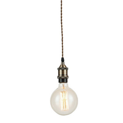 Luminosa Lighting Luminosa Vintage Slim Pendant Ceiling Light Copper 120Cm from B&Q