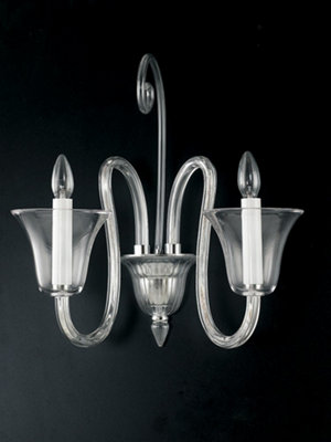 Luminosa Lighting Luminosa Palace Twin 2 Light Candle Wall Light Chrome 60X48X32Cm