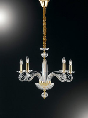 Luminosa Lighting Luminosa Epoque 5 Light Chandeliers GoldCrystal 65X52Cm