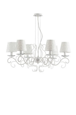 Luminosa Ing Luminosa Perla 6 Chandeliers With Shades K9 Crystals 82Cm Light/White