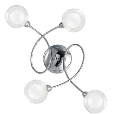 B&Q -  Luminosa Blog 4 Light Multi Arm Semi Flush Ceiling Light Chrome 60X44X19Cm