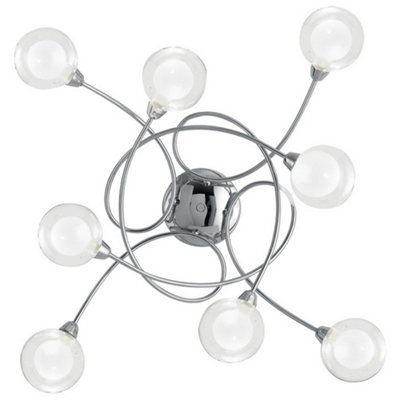 Luminosa Lighting Luminosa Blog 8 Light Multi Arm Semi Flush Ceiling Light Chrome 66X66X20Cm from B&Q