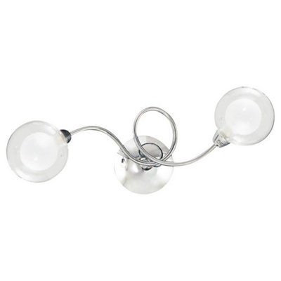 Luminosa Lighting Luminosa Blog 2 Light Multi Arm Semi Flush Ceiling Light Chrome 42X15X14Cm from B&Q