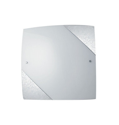 Luminosa Lighting Luminosa Paris 2 Light Patterned Glass Flush Ceiling Light Silver 30X30Cm from B&Q