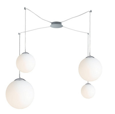 Luminosa Lighting Luminosa Lampd 4 Light Cluster Pendant Ceiling Light White 250Cm from B&Q