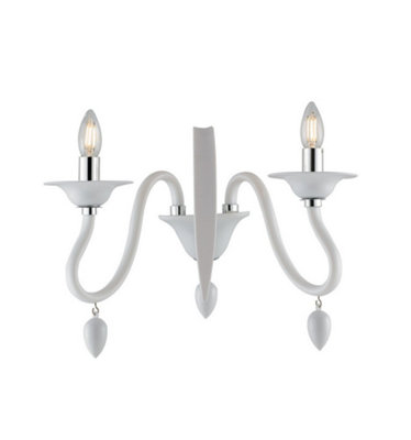 Luminosa Lighting Luminosa Estefan Twin 2 Light Candle Wall Light White 39X29X23Cm