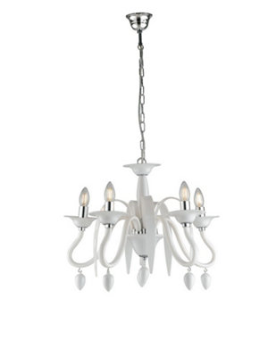 Luminosa Lighting Luminosa Estefan 5 Light Chandeliers White 53X45.5Cm