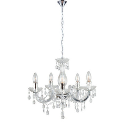 Luminosa Lighting Luminosa Houston 5 Light Chandeliers Transparent 44X42Cm