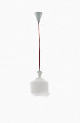 Luminosa Lighting Luminosa Sugar Glass Ceiling Dome PendantOpalRedE27 from B&Q