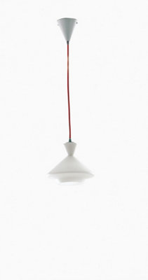 Luminosa Lighting Luminosa Sugar Glass Ceiling Dome PendantOpalRedE27 from B&Q