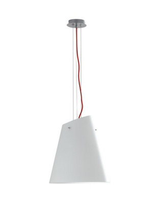 Luminosa Lighting Luminosa Ermes Glass Ceiling PendantChromeOpalRedE27 from B&Q