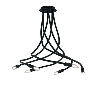 Luminosa Lighting Luminosa Lover 6 Light Multi Arm Semi Flush Ceiling Light Black 100X120Cm from B&Q