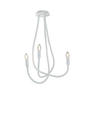 Luminosa Lighting Luminosa Lover 3 Light Multi Arm Semi Flush Ceiling Light White 100X120Cm from B&Q