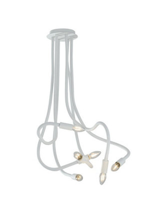 Luminosa Lighting Luminosa Lover 6 Light Multi Arm Semi Flush Ceiling Light White 100X120Cm from B&Q