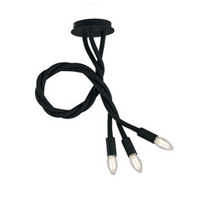 Luminosa Lighting Luminosa Lover 3 Light Multi Arm Semi Flush Ceiling Light Black 100X120Cm from B&Q