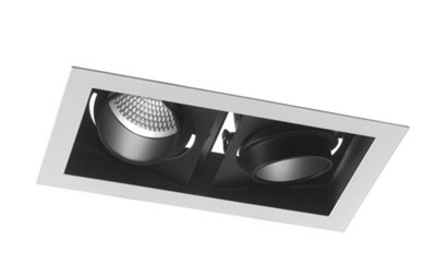 Luminosa Lighting Luminosa Apollo Led 2 Light Recessed Adjustable Downlight Black 4800Lm 4000K 35.5X18.8X12Cm