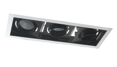 Luminosa Lighting Luminosa Apollo Led 3 Light Recessed Adjustable Downlight Black 7200Lm 4000K 51.3X18.8X12Cm