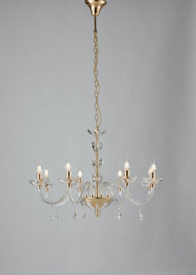 Luminosa Lighting Luminosa Riflesso 8 Light Chandeliers GoldCrystal 83X53Cm